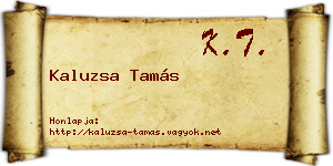 Kaluzsa Tamás névjegykártya