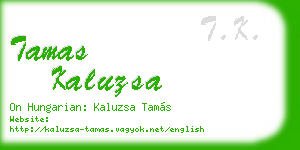 tamas kaluzsa business card